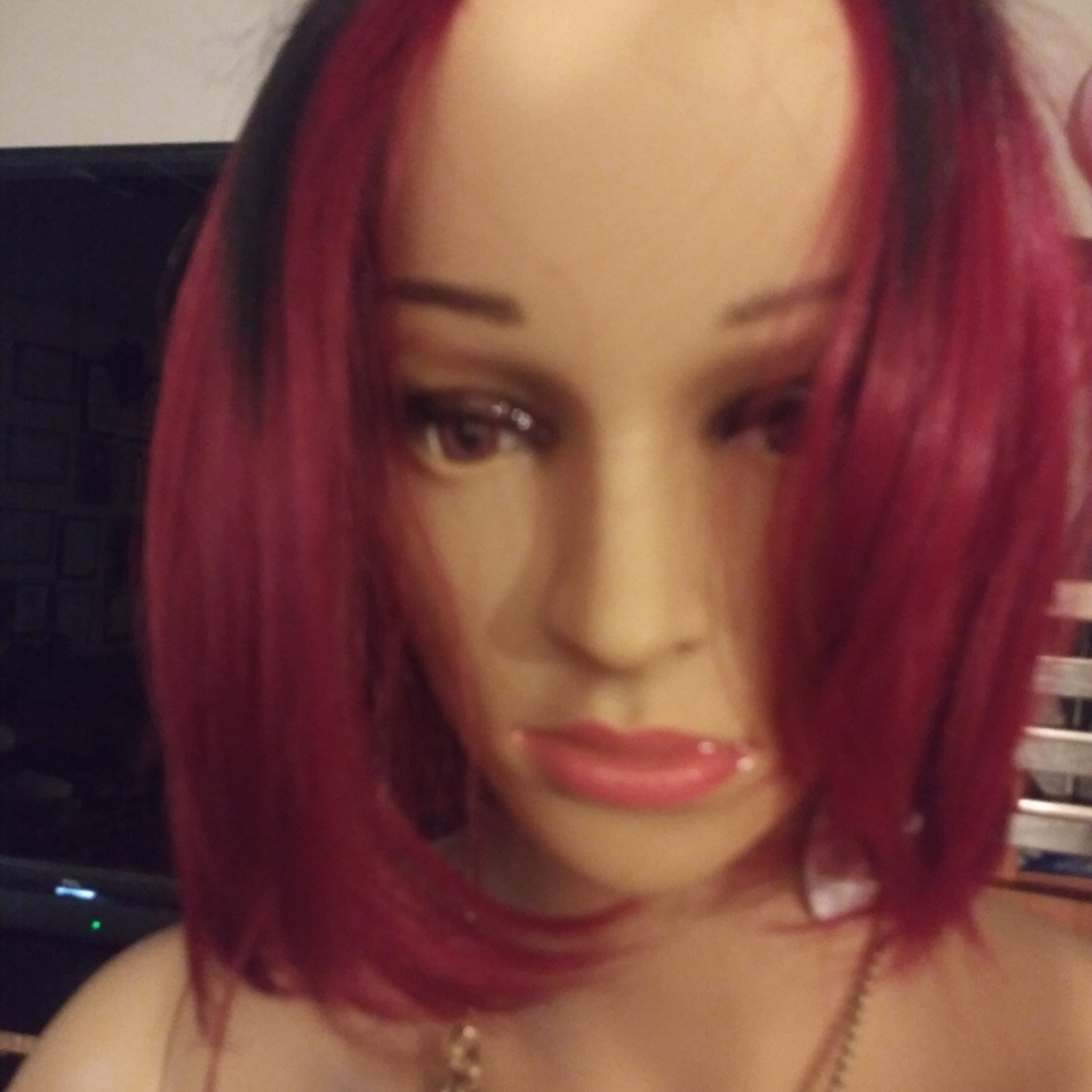 Burgandy wig synthetic....  No box